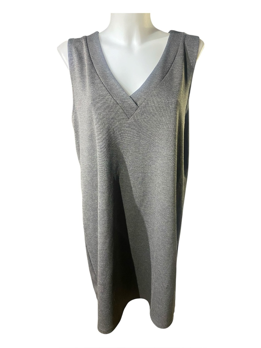 Suzy Shier Oversized Grey Sleeveless Midi Dress Large